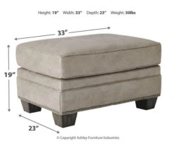 Olsberg Steel Faux Suede Ottoman -Living Room Furniture Store 810594672 3 1