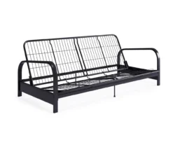 DHP Elbern Black Metal Futon With Black Microfiber Cover -Living Room Furniture Store 810598097 10