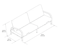 DHP Elbern Black Metal Futon With Black Microfiber Cover -Living Room Furniture Store 810598097 6