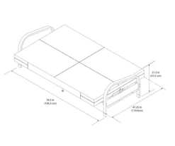 DHP Elbern Black Metal Futon With Black Microfiber Cover -Living Room Furniture Store 810598097 7