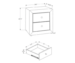 Monarch Faux Leather Nightstand -Living Room Furniture Store 810598394 A7