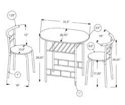 Monarch 3-Piece Dining Set 40 Monarch 3-Piece Dining Set -Living Room Furniture Store 810598492 A7