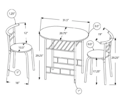 Monarch 3-Piece Dining Set 35 Monarch 3-Piece Dining Set -Living Room Furniture Store 810598493 A7