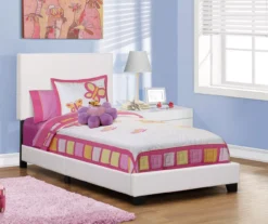 Monarch Faux Leather Twin Bed -Living Room Furniture Store 810598495 B0