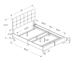 Monarch Linen Tufted Low Profile Bed -Living Room Furniture Store 810598497 A7