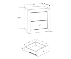 Monarch Linen Upholstered Nightstand -Living Room Furniture Store 810598500 A7