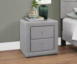 Monarch Linen Upholstered Nightstand -Living Room Furniture Store 810598500 B0