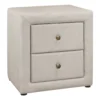 Monarch Linen Upholstered Nightstand -Living Room Furniture Store 810598501 A0