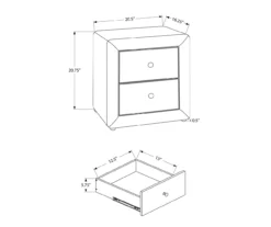 Monarch Linen Upholstered Nightstand -Living Room Furniture Store 810598501 A7