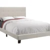 Monarch Linen Tufted Low Profile Bed -Living Room Furniture Store 810598502 A0