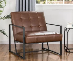 Glitzhome Modern Industrial Faux Leather Accent Chairs, 2-Pack -Living Room Furniture Store 810598913 A0 3