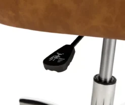 Caramel Brown Faux Leather Tufted Adjustable Office Chair -Living Room Furniture Store 810598931 A0 5
