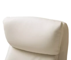 Cream Mid-Century Modern Faux Leather Executive Office Chair -Living Room Furniture Store 810598938 A0 6