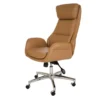 Light Brown Mid-Century Modern Faux Leather Executive Office Chair -Living Room Furniture Store 810598939 A0 1