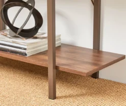 Walnut Modern Open 4-Shelf Bookcase -Living Room Furniture Store 810598940 A0 4