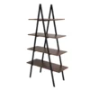 Walnut Modern A-Frame 4-Shelf Bookcase -Living Room Furniture Store 810598942 A0 1