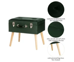 Glitzhome Velvet Suitcase Storage Stool -Living Room Furniture Store 810598947 A0 6
