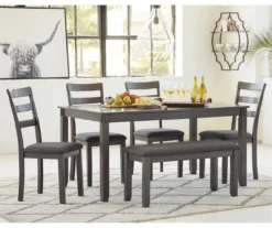 Fairview 6-Piece Dining Set With Bench -Living Room Furniture Store 810599355