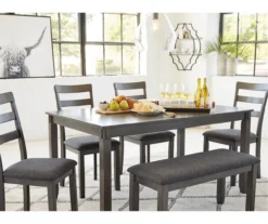 Fairview 6-Piece Dining Set With Bench -Living Room Furniture Store 810599355 6