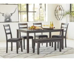 Fairview 6-Piece Dining Set With Bench -Living Room Furniture Store 810599355 9