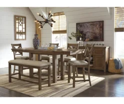 Moriville Extension Leaf Counter-Height Dining Table -Living Room Furniture Store 810599583 2