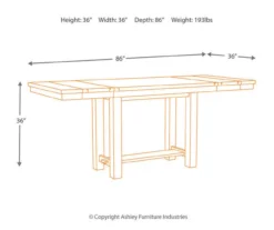 Moriville Extension Leaf Counter-Height Dining Table -Living Room Furniture Store 810599583 9