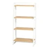 Blonde Wood Look & White 4-Tier Folding Bookcase -Living Room Furniture Store 810606565 A0 1