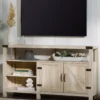 58" White Oak Barn Door Highboy TV Stand -Living Room Furniture Store 810608759 A0