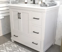 DHP Atwater Living Mills White Bathroom Vanity With Sink -Living Room Furniture Store 810610511 B0 1