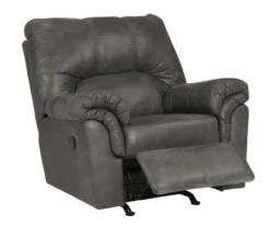 Bladen Slate Faux Leather Rocker Recliner -Living Room Furniture Store 810612227 1