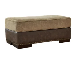 Alesbury Brown Faux Leather Ottoman 8 Alesbury Brown Faux Leather Ottoman -Living Room Furniture Store 810612254 1