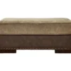 Alesbury Brown Faux Leather Ottoman -Living Room Furniture Store 810612254 2