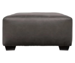 Aberton Gray Faux Leather Oversize Accent Ottoman -Living Room Furniture Store 810612302 3