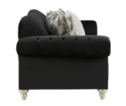 Harriotte Black Loveseat -Living Room Furniture Store 810612312 4
