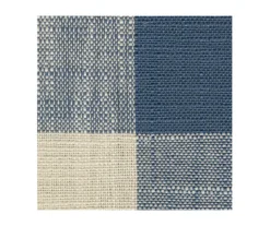 Meggett Blue & Beige Plaid Oversize Accent Ottoman -Living Room Furniture Store 810612370 2