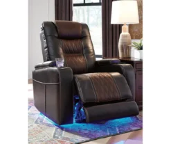 Composer Brown Faux Leather Power Recliner -Living Room Furniture Store 810612553 11