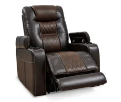 Composer Brown Faux Leather Power Recliner -Living Room Furniture Store 810612553 6