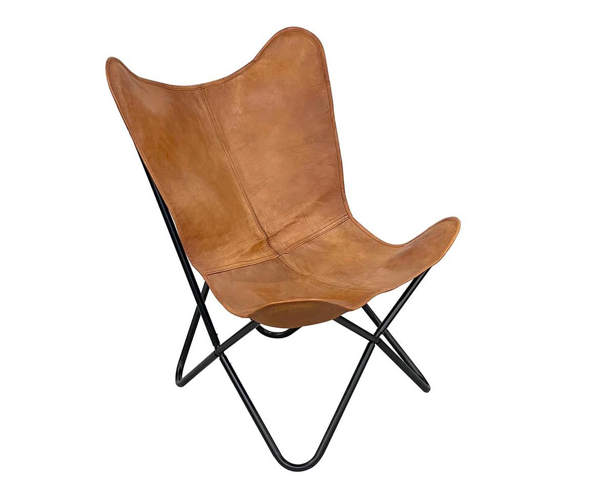 Tan Leather Butterfly Chair 3 Tan Leather Butterfly Chair