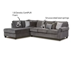 Broyhill Tripoli Slate Sectional & Ottoman Set -Living Room Furniture Store 810616881 810616882 X0 1 1