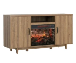 60" Modern Tan Electric Fireplace Console -Living Room Furniture Store 810617759 A0 2