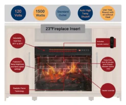 60" Modern Tan Electric Fireplace Console -Living Room Furniture Store 810617759 M7