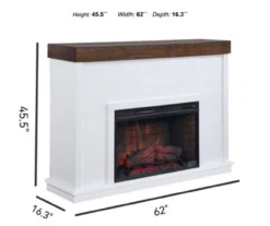 62" White Shiplap Grand Electric Fireplace -Living Room Furniture Store 810617760 A6 1