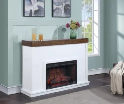62" White Shiplap Grand Electric Fireplace -Living Room Furniture Store 810617760 B0 1