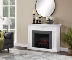 48" Faux Herringbone Mantel Electric Fireplace -Living Room Furniture Store 810617761 B0 2