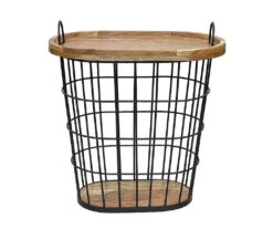 Metal Storage Table With Acacia Lid -Living Room Furniture Store 810617764 A0 2