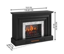 53.5" Black Petite Grand Electric Fireplace Console -Living Room Furniture Store 810617767 A6