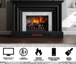 53.5" Black Petite Grand Electric Fireplace Console -Living Room Furniture Store 810617767 M7
