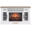 60" White 2-Door Electric Fireplace Console -Living Room Furniture Store 810618088 A0 1