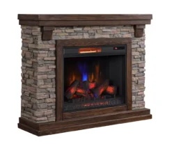 50" Madison Pine & Faux Stone Electric Fireplace -Living Room Furniture Store 810620258 A0 2