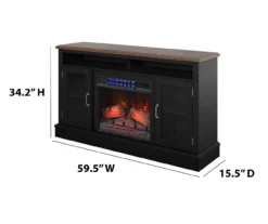 59.5" Black CoolGlow Electric Fireplace & Fan Console -Living Room Furniture Store 810620259 A6